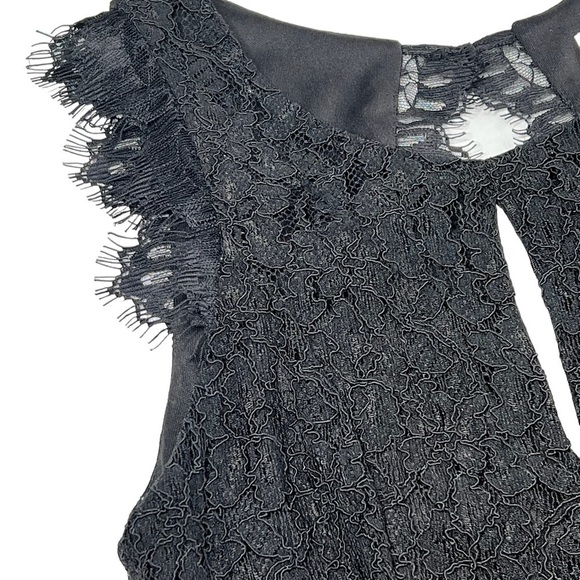 FRANCESCA'S Black Lace Keyhole Sleeveless Tulle Cocktail Dress Size XS - Picture 12 of 16